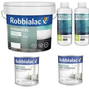 Robbialac Kit Anti-Humidade Branco Acetinado 50m2